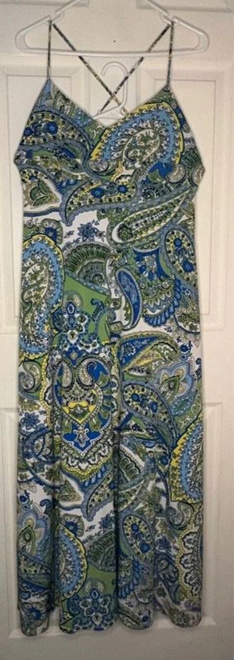 Loft Maxi Dress Blue Green